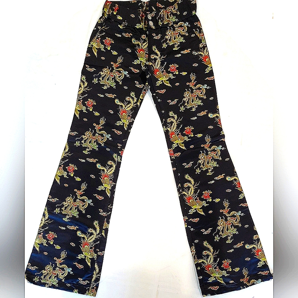 FORNARINA Jacquard Embroidered Silk Pants Special Edition. Size25.